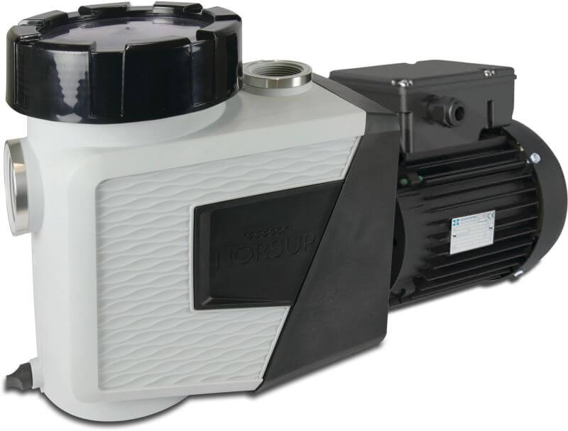 Norsup Poolpumpe mit konstanter Drehzahl 2" x 1 1/2" Innengewinde 230VAC Schwarz/Weiß Typ Evo Pro 1PS