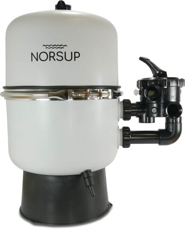 Norsup Sandfilter PP glasfaserverstärkt 50 mm x 1 1/2" Klebemuffe x Innengewinde 1,8bar Grau Typ Duplex 400, 500, 600 SM 2-teilig