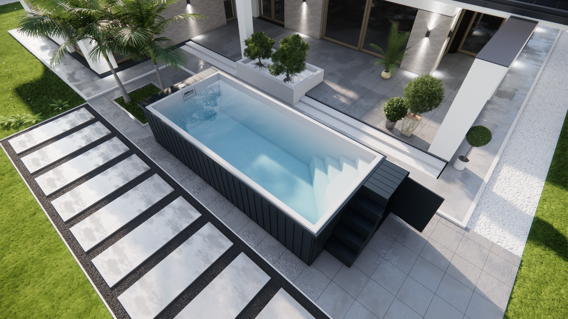 Freistehender GFK Pool Vantage