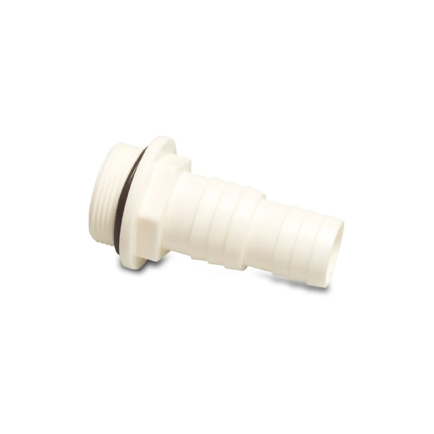 Schlauchtülle ABS 1 1/2" x 32-38 mm Außengewinde x Schlauchtülle 10bar Weiß