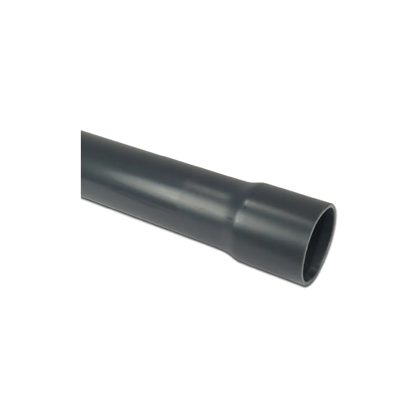 Druckrohr PVC-U 75 mm x 2,9 mm Klebemuffe x Glatt 10bar Grau 5m