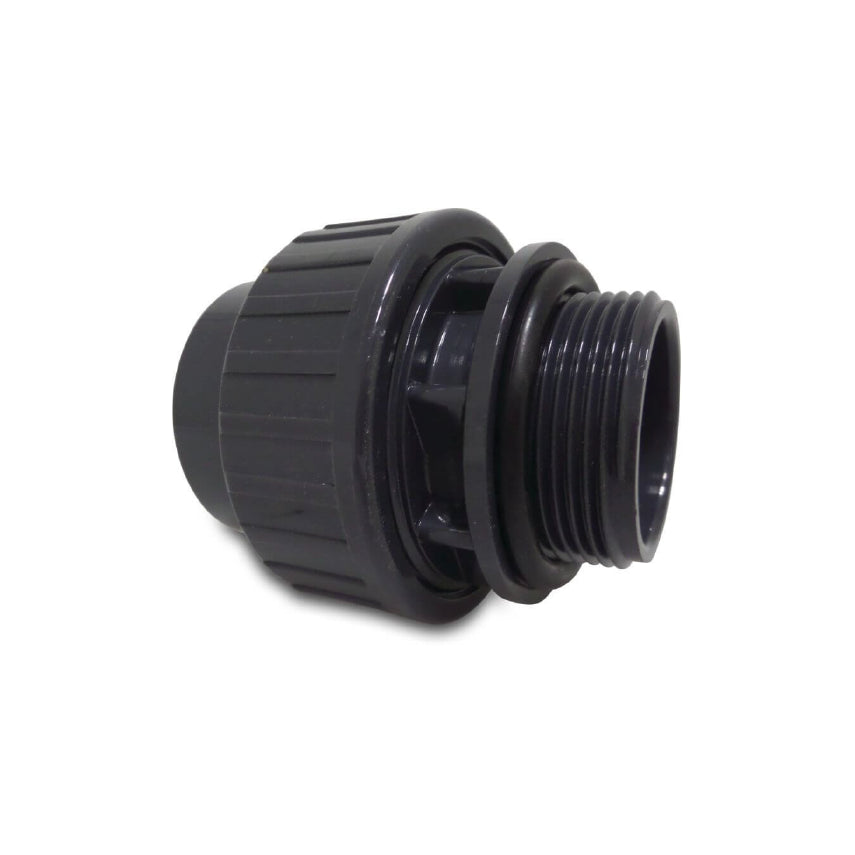 Profec Verschraubung mit O-Ring PVC-U 50 mm x 1 1/2" Klebemuffe x Außengewinde 10bar Grau