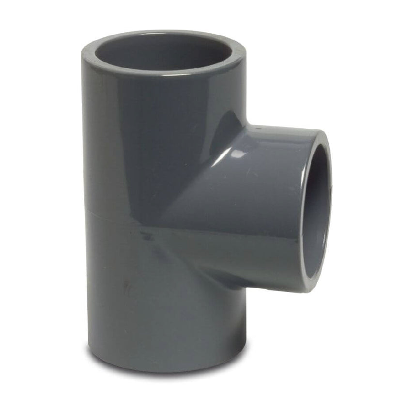 Profec T-Stück 90° PVC-U 12 mm Klebemuffe 16bar Grau