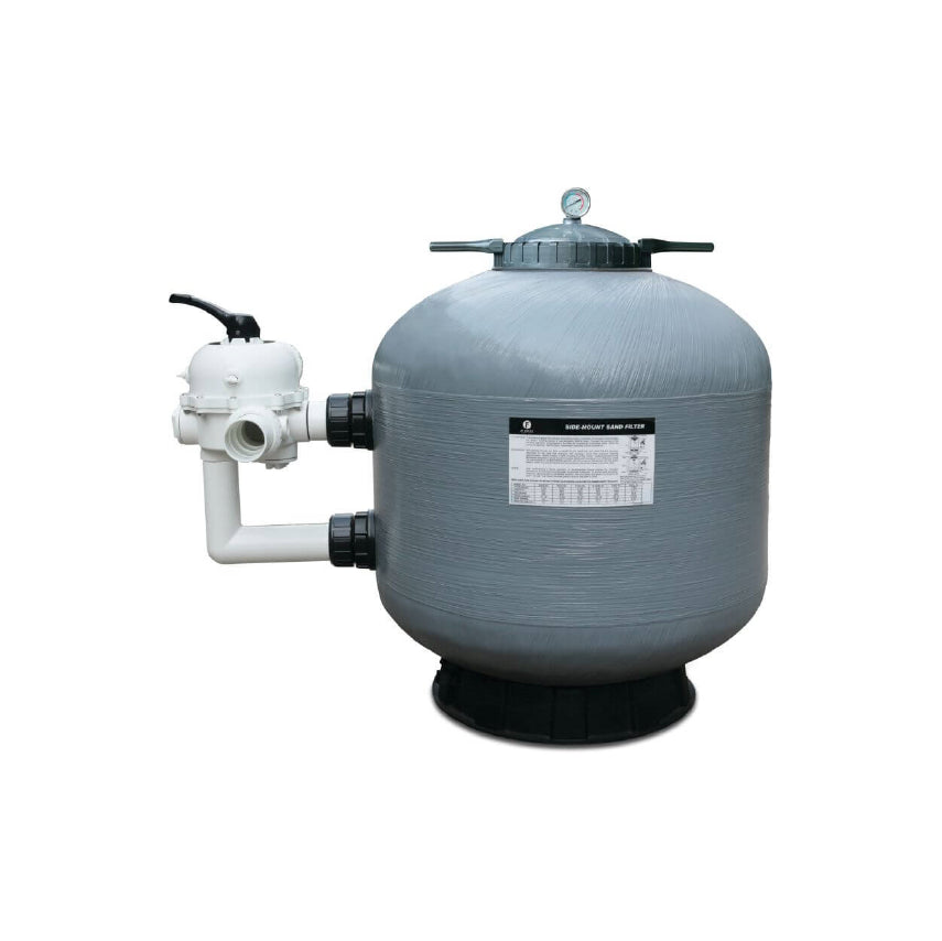 Flotide Sandfilter PE/Polyester glasfaserverstärkt 63 mm / 2" Metrisch/Imperial Klebemuffe 2,5bar Grau type S800R