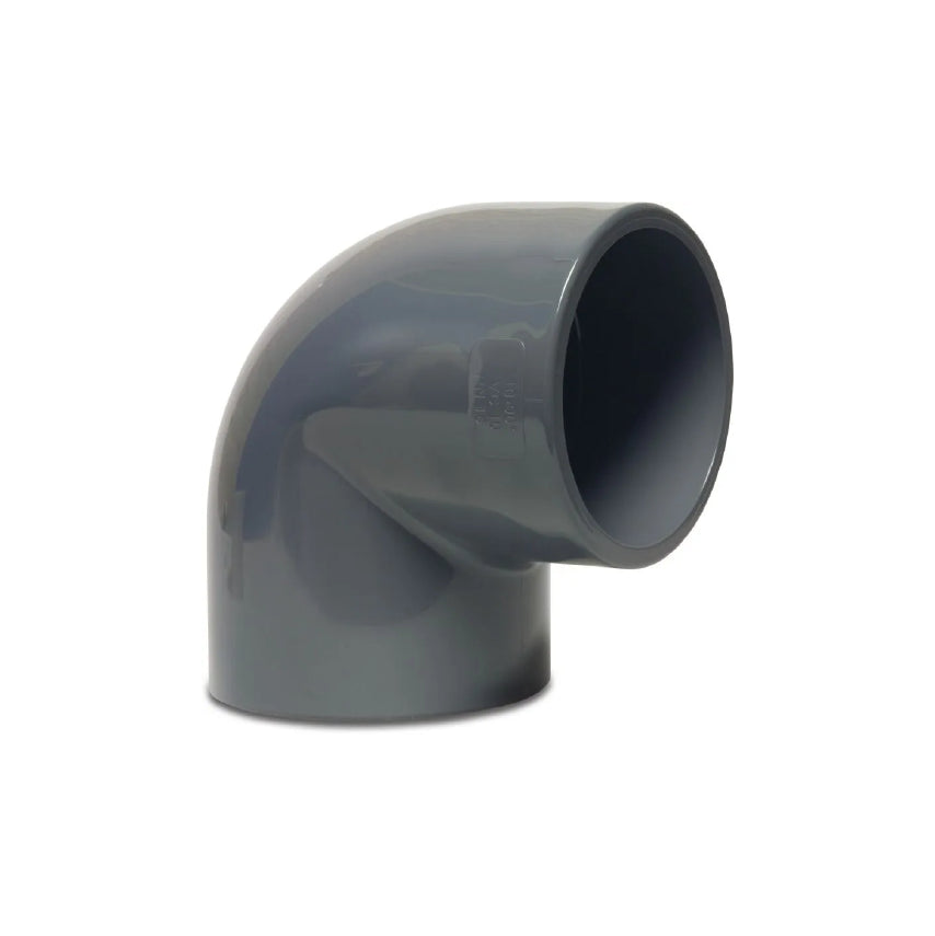 Profec Winkel 90° PVC-U 63 mm Klebemuffe 16bar Grau