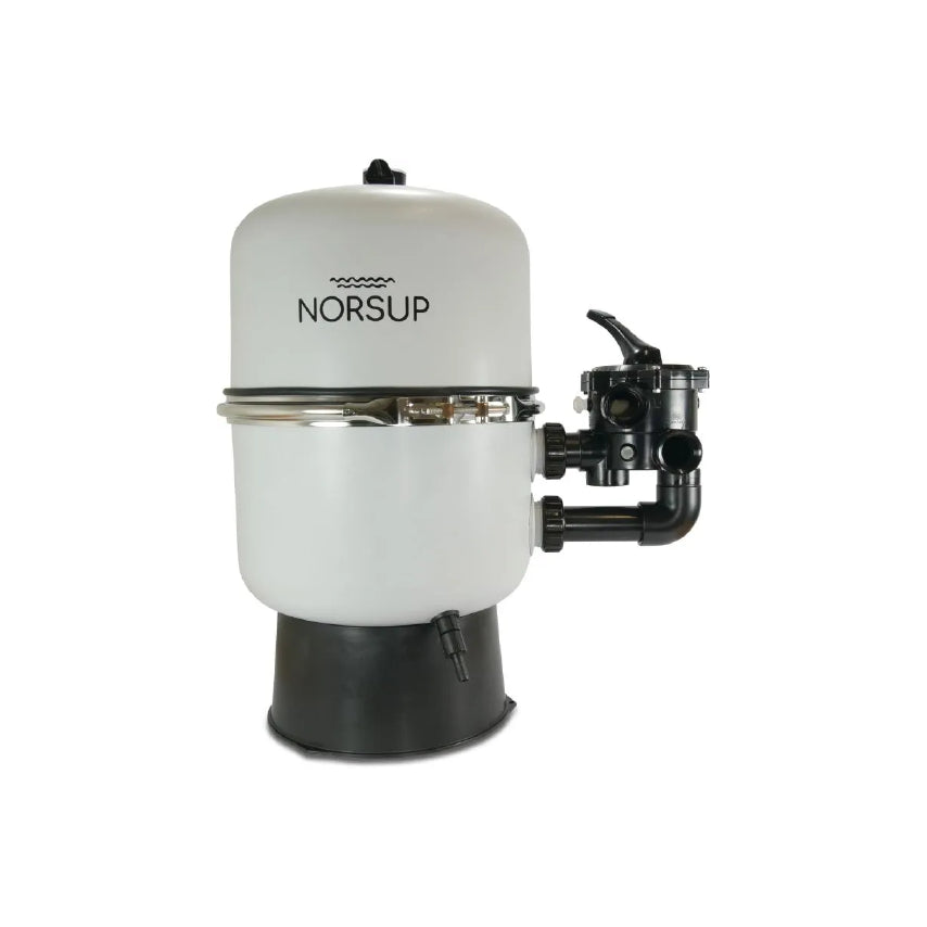 Norsup Sandfilter PP glasfaserverstärkt 50 mm x 1 1/2" Klebemuffe x Innengewinde 1.8bar Grau type Duplex 600 SM 2-teilig