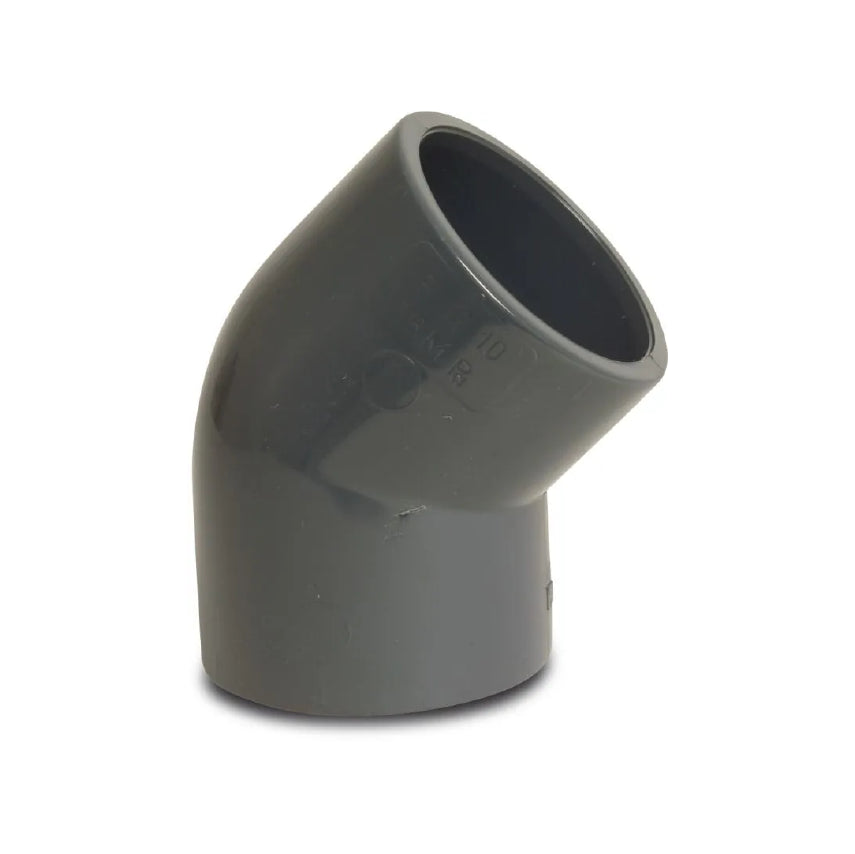 Profec Winkel 45° PVC-U 12 mm Klebemuffe 16bar Grau