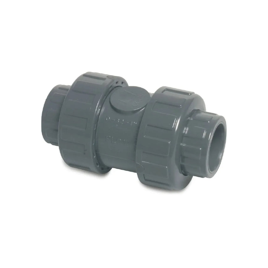 Profec Rückschlagventil federbelastet PVC-U 1 1/2" Imperial Klebemuffe 16bar Grau