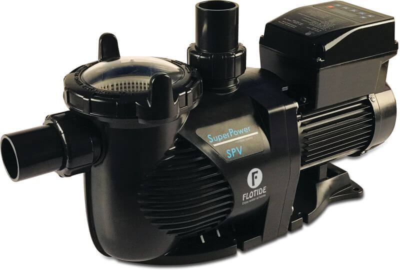Flotide Schwimmbadpumpe 1,5" x 50 mm x 2" x 63 mm x 50 mm / 1 1/2" Metrisch/Imperial Klebemuffe 5,6A 230VAC Schwarz Typ SPV 150 WiFi 1,5PS