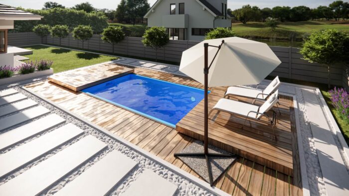 Begehbare Poolterrasse
