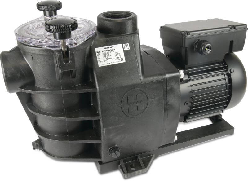 Hayward Schwimmbadpumpe PP GF 1 1/2" Innengewinde 4,5/2,6A Schwarz Typ Max-Flo